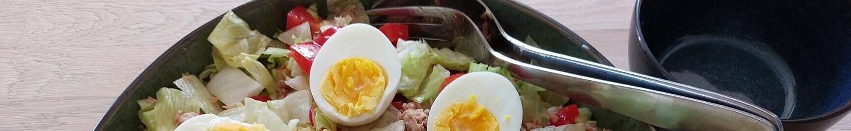 salat med tun og æg